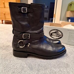 Frye Women’s Leather Moto Boots (Black, Size 10)